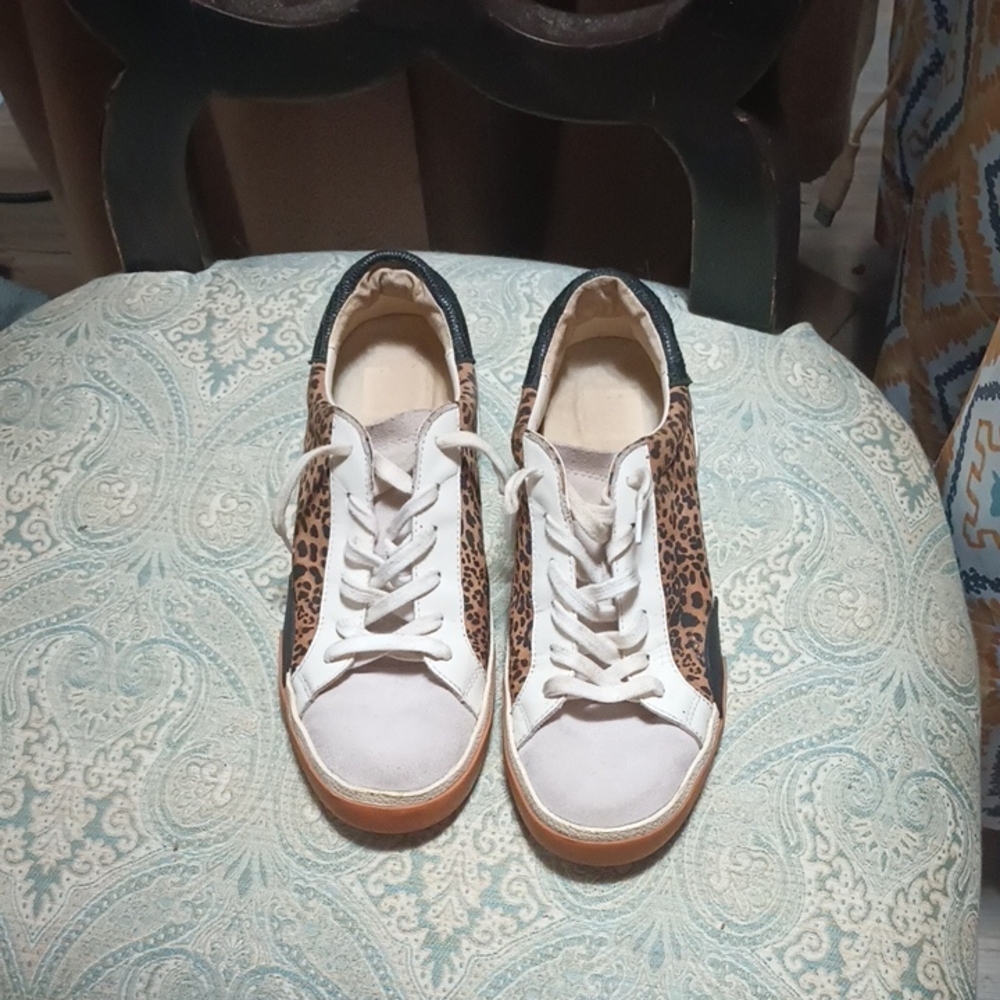 Leopard Print Women's Sneakers with White Accents